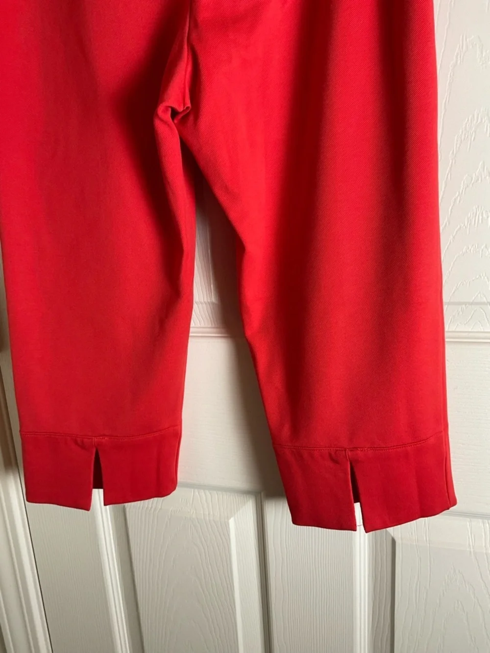 Free People Bette Super Slim Capris Red Split Hem Pants Size 8 Tailored
